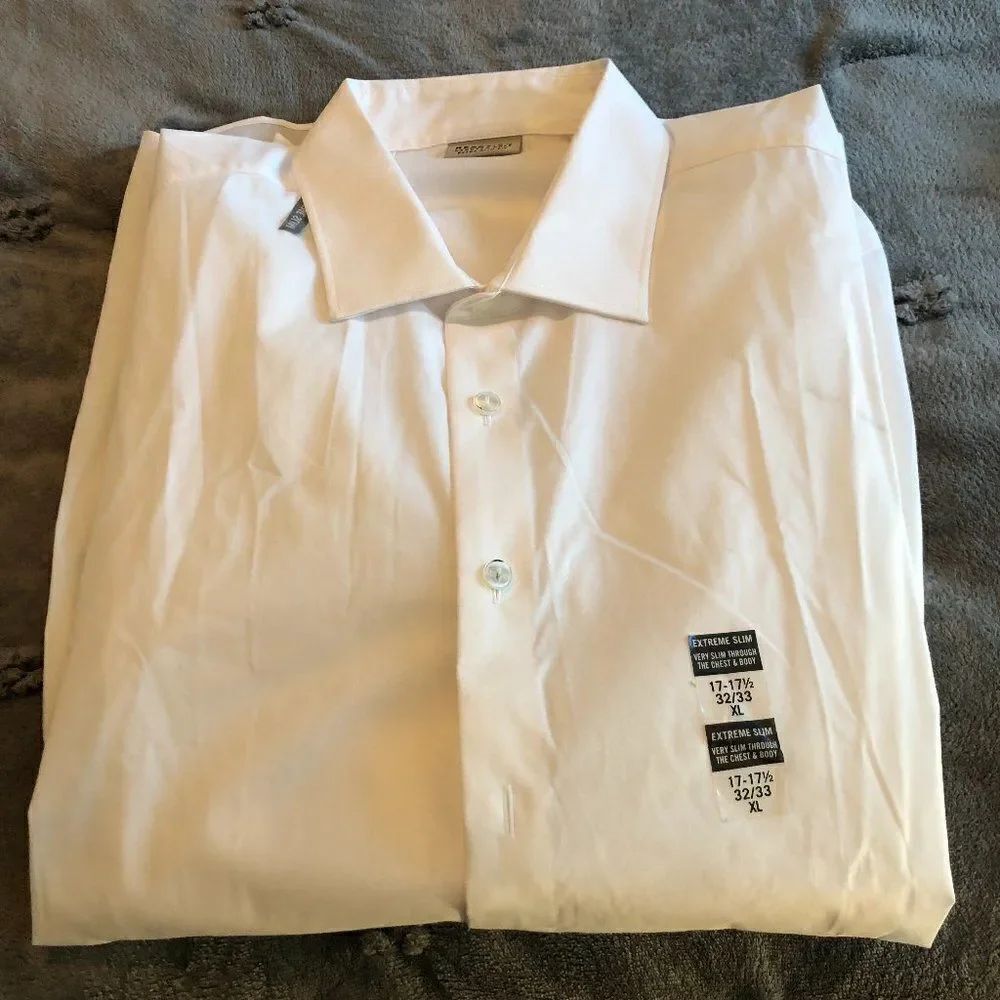 Kenneth Cole Reaction Extra Slim Fit Dress Shirt 17 - 17.5 32/33 NWT. GS